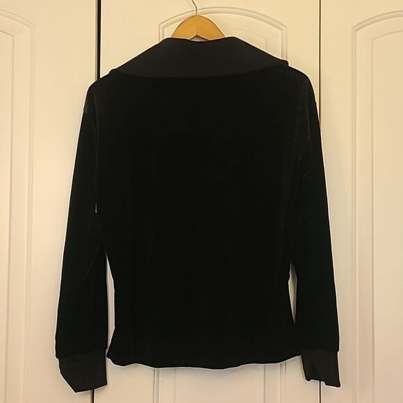 SPANX Velvet Half Zip Very Black Size M - Picture 5 of 13